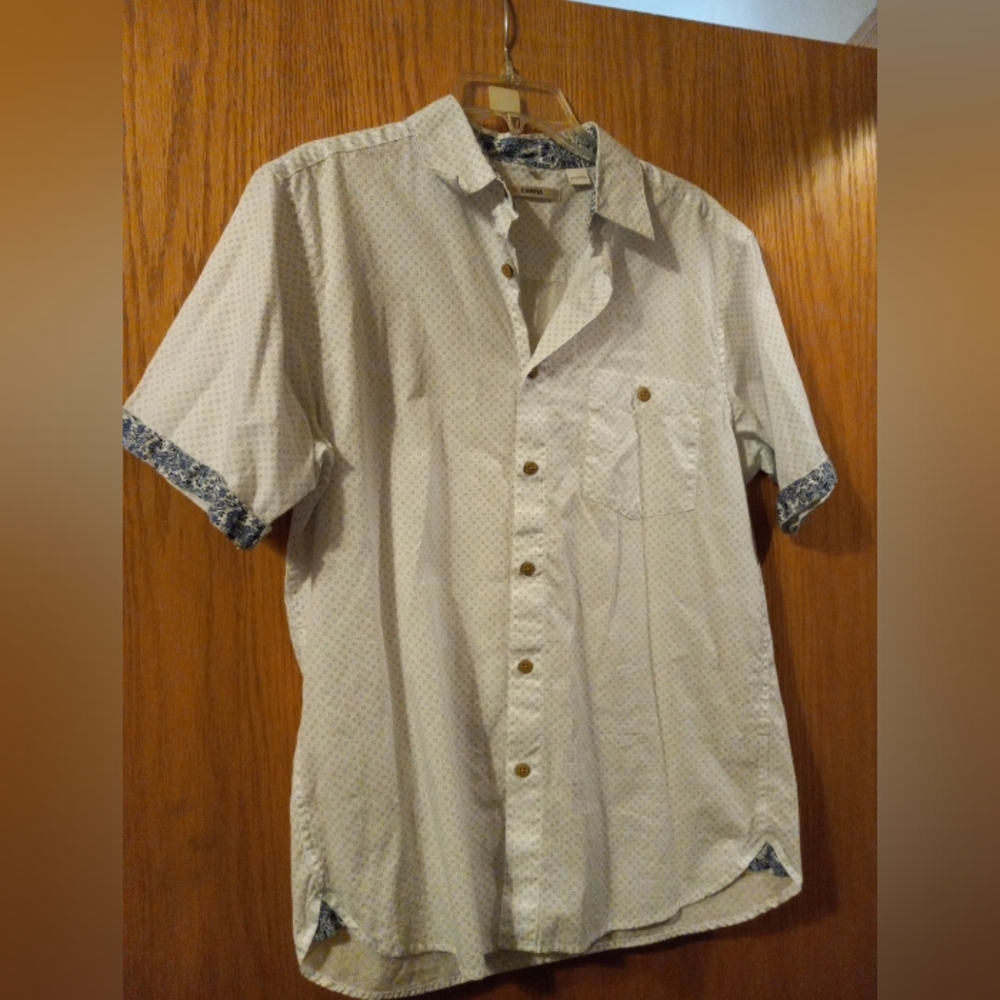 Moda Campia Moda Shirt Medium Floral Pattern Short Sleeve Button Down Cotton